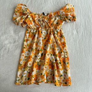 Orange Floral Dress